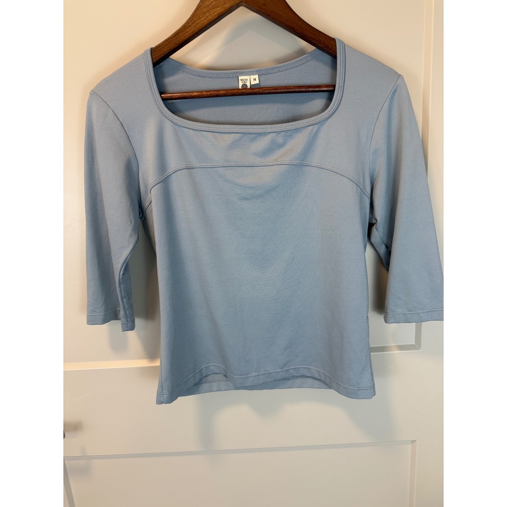 Water Girl by Patagonia Square Neck Crop Top Size M Blue